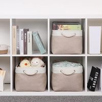Grands paniers en tissu avec poignées, boîte de rangement pliable pour étagères, bacs en toile, panier à linge pour l'organisation du placard