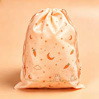 Sac à cordon non tissé à bords renforcés, pochette anti-poussière réutilisable et écologique pour le rangement quotidien des petits objets