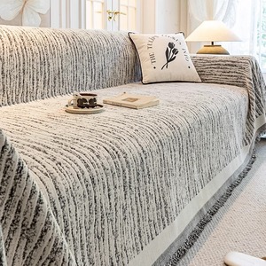 Housse de <span class=keywords><strong>canapé</strong></span> en chenille élastique et respectueuse de la peau, lavable, douce et respirante, rayée, de couleur unie <span class=keywords><strong>pour</strong></span> canapés - Product Image 3