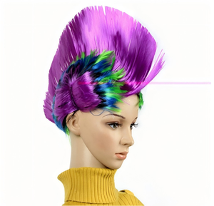 <span class=keywords><strong>Peluca</strong></span> de pelo corto y liso estilo punk divertido, <span class=keywords><strong>peluca</strong></span> sintética corta tipo mohawk para cosplay y fiestas, 150% de densidad, línea de cabello natural - Product Image 4