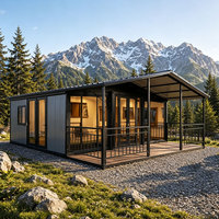 Maison conteneur portable et extensible de 40 pieds x 20 pieds, villa préfabriquée de luxe à 2 chambres, unité d'habitation complémentaire, maison mobile préfabriquée de 40 pieds