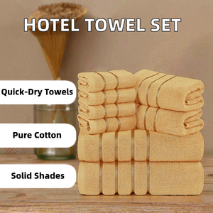 Lot de serviettes de bain 100 % coton à séchage rapide, personnalisables avec logo tissé, couleur unie, pour usage domestique ou hôtelier - Product Image 3
