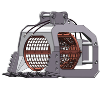 Nouvelle benne rotative hydraulique Rainbow RSB355 originale pour mini-excavatrice, avec tamisage à mailles, pour terre et pierres