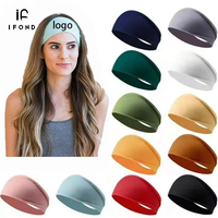 Diadema Deportiva de Yoga IFOND de Poliéster, Absorbente de Sudor, de Secado Rápido, Antideslizante, con Logotipo Personalizado, Bandas para el Cabello para Correr, Accesorios para el Cabello para Mujeres y Hombres