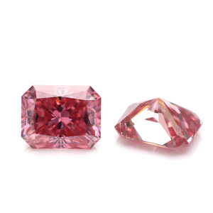 Pink Moissanite Loose Stone Rectangle Radiant Cut For Jewelry Making Synthetic Lab Created Gemstone 0.5ct 5ct - Product Image 1