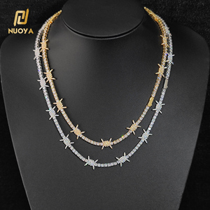 Collar de Cadena de Espinas con Circonitas Brillantes Estilo Hip Hop para Mujer, Chapado en Oro de 18K - Product Image 4