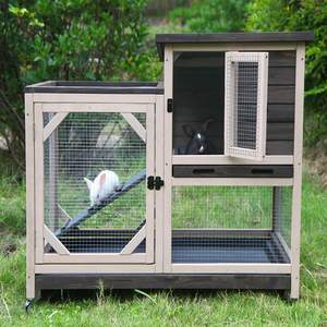 Vente en gros de cages à lapins en bois pour l'intérieur avec enclos extérieur, maison pour lapins, produit pour animaux de compagnie - Product Image 6