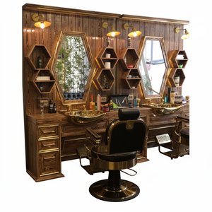 Muebles de salón de madera vintage modernos, lavabo de lavado de pelo versátil para mujer para belleza al aire libre/estaciones de peluquero, centros comerciales, restaurantes, hoteles, gimnasios - Product Image 2