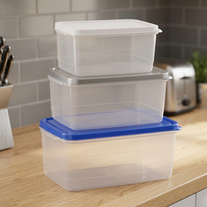 Disposable Eco-Friendly <b>Rectangular</b> Microwave Plastic Lunch Boxes 800+1200+1800ML Detachable <b>Storage</b> <b>Baskets</b> Lids Organizer Set - Product Image 3