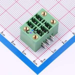 DB2ERHBM-3.81-2*3P-GN Plug-in Terminal Block Bent Lead Through Hole,P=3.81mm Board-to-Board / Socket - Closed Screw Fixing 2x3P - Product Image 1