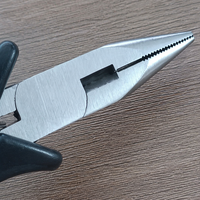 Pince à bec effilé multi-usages à mâchoires dentées, outils de précision pour la fabrication de bijoux, la réparation de lunettes, le gainage de fils et le bricolage