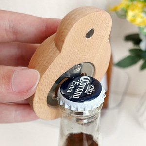 Biểu Tượng Tùy Chỉnh DIY Trống Động Vật Rắn Gỗ Sồi Xách Tay Bia Mở Với Nam Châm - Product Image 1