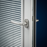 Porte chinoise moderne à double battant avec grilles décoratives, verre trempé, acier inoxydable, étanche et à rupture de pont thermique pour jardin et patio