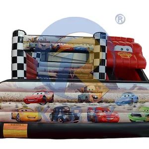 Outdoor Commercial Red Racing Car Combo Castle Slide Inflatable Bouncy Bouncer Combo Bounce House Inflatable Wet/dry Bouncer