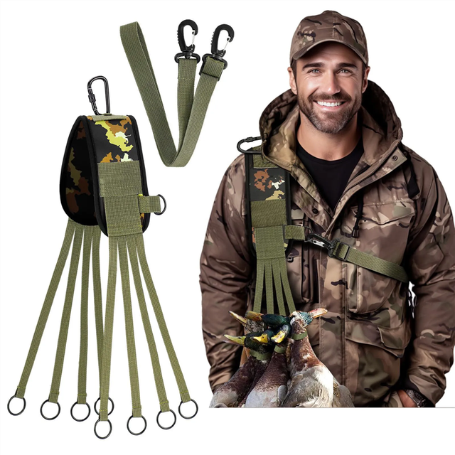 Hunting Game Strap Bottom Land 8/12 Slip Rings Tote Carrier Waterfowl Bird Floating Duck Carrier Neck Lanyard
