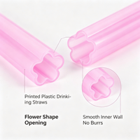 Pailles à boire réutilisables en plastique PP écologiques, couleur rose, pour accessoires de bar
