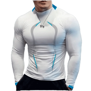 เสื้อลำลองแขนยาวสำหรับผู้ชายเสื้อเบลาส์ระบายอากาศได้ดีทรงหลวมพิมพ์ลายสำหรับฝึกออกกำลังกายฟิตเนสออกกำลังกาย - Product Image 1