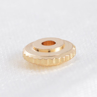 Bracelet de bricolage à petits trous, perles en or véritable 18K, Roulette en forme d'ovni, entretoise lisse, motif de dent géante, perles d'espacement, vente en gros