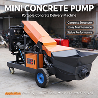 Nouveautés : Mini pompe à béton inclinée avec malaxeur, alimentation diesel, état neuf, composants essentiels, roulement, pompes à béton portables