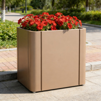 Jardinière carrée sur mesure en métal galvanisé, grande taille, pour extérieur et intérieur, écologique, avec revêtement en poudre personnalisé, pour jardin et fleurs