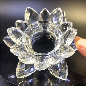 Templo o Decoración de casa de alta calidad buen precio portavotivas de vidrio de té de cristal de <span class=keywords><strong>lotus</strong></span> titular de la vela - Product Image 4