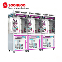 Machine à griffes commerciale COSMIC RABBIT 3 avec accepteur de billets, en métal et acrylique, taux de gain réglable, attrapeur de peluches, machine à griffes DIY