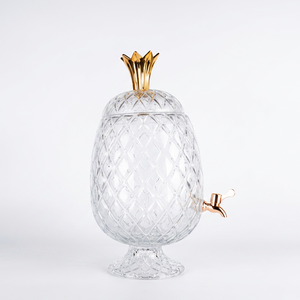 Jarra de Cristal Creativa con Diseño de Piña para Vino y Cócteles, con Grifo de Latón, 5L, Hecha a Mano, Diseño Tropical, Apta para Lavavajillas, Ideal para Fiestas - Product Image 4