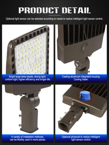 Lampe de rue LED à détecteur de mouvement 300W, nouveau modèle en aluminium, type boîte à chaussures, pour jardin, route et parking, IP65, alimentation CA, LD-XH5 - Product Image 3