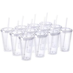 Vaso Térmico Transparente de Plástico sin BPA de 20oz/16oz con Tapa y Pajita - Product Image 4