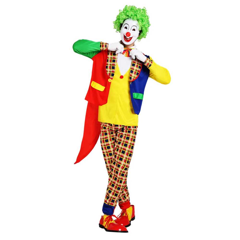 Drop Shipping Carnaval Halloween Party Cosplay Kostuum Clown Pak Kleding Mannen Fancy Clown Kostuum Volwassen