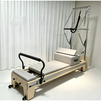 Machine de Pilates en bois d'érable pour usage commercial en studio, lit de Pilates pour musculation avec demi-tourneuse, Reformer Pilates