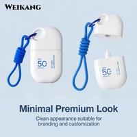 Bouteille de crème solaire personnalisée avec logo imprimé, cordon bleu et porte-clés – Service d'emballage complet OEM/ODM pour marque privée