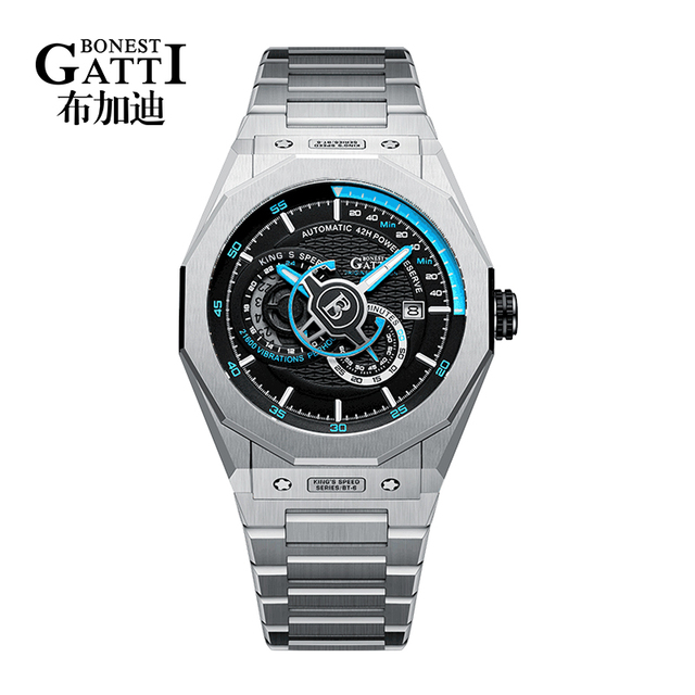 Bonest Gatti Brand Watch Luxury Stainless Steel Mechanical Automatic Men Watch Sapphire Crystal Wrist Watch for Men BG8601