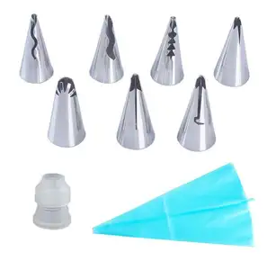 Hot sale of 9 pieces of decorative pastry machine baking tools cream gun tip baking molds