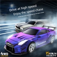 Coche de juguete de aleación fundida a presión 1:64 con sonido y luz, puertas que se abren, modelo de metal, coche de exhibición, coche de drift, juguete de control remoto