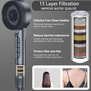 15 Kwaliteit Hard Water Filter Massage Douchekop, Turbocompressor Douchekop Met Filter Regenval Handheld Spa Badkamer Douche - Product Image 3