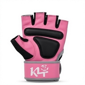 Guantes Deportivos Ligeros K4 Rosados de Medio Dedo con Correa Ajustable para Levantamiento de Pesas en el Gimnasio, Unisex, de Neopreno - Product Image 1