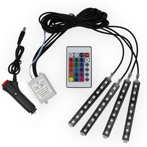 <b>Car</b> ambient lighting, one-to-four <b>car</b> <b>interior</b> modification lighting, seven-color voice-controlled LED decorative ambient lighti - Product Image 1