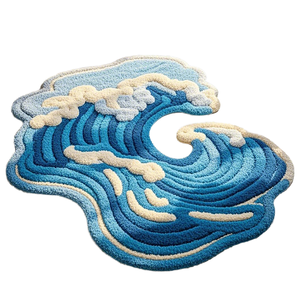 Tappeto in Lana Jacquard Classico Personalizzato con Motivi Foresta/Lago/Erba, Fatto a Mano, Morbido e Peloso, Tuftato a Mano, Eco-Friendly, Antiscivolo - Product Image 6