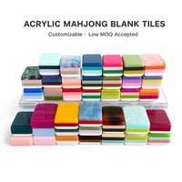 Tuiles de Mahjong Américaines de Luxe Vierge Multicolores en Acrylique 32/36mm, Gravure Personnalisée, Impression UV, Faible MOQ, Divertissement - Meilleures Ventes