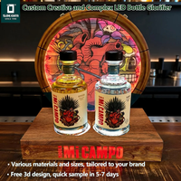 Présentoir à bouteilles LED OEM en bois pour comptoir de bar, idéal pour le whisky
