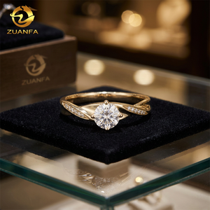 Classic 4Claws Sterling Silver Prong Setting Rose Gold Plated GRA Certified Wedding Bridal Women's Luxury 5MM Moissanite <b>Ring</b> - Product Image 3