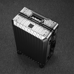 <strong>Original</strong> Customized Spinner 4 Wheels Trolley <strong>Luggage</strong> All Aluminum 24inch Metal Trolley Bags Carry-on Suitcase <strong>Travelling</strong> Case - Product Image 1
