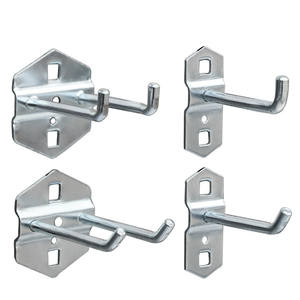 穴あけ不要のモダンキッチンペグボードフック、多機能亜鉛メッキメタルツールホルダー（ツールキャビネット＆グリッドペグボード収納用） - Product Image 2