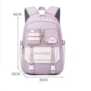 Wholesale Custom High Quality Fashion <b>Student</b> <b>Backpack</b> Waterproof Cute Girls Teenagers Bag Polyester Zipper School Bag 2024 - Product Image 4