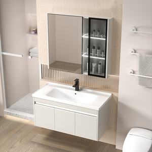 Mueble de <span class=keywords><strong>Baño</strong></span> Moderno de Acero Inoxidable Lacado, Montado en la Pared, 600 mm - Product Image 5