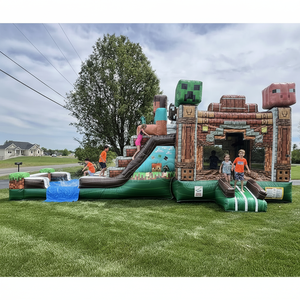 Château gonflable de style bloc avec toboggan, château de saut géant pour enfants, <span class=keywords><strong>parcours</strong></span> d'obstacles gonflable géant pour fêtes et <span class=keywords><strong>jardin</strong></span> - Product Image 2