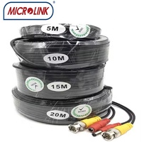 Câbles de caméra de vidéosurveillance siamois coaxiaux rg59 2c power cabo avec câble de saut coaxial d'alimentation cc