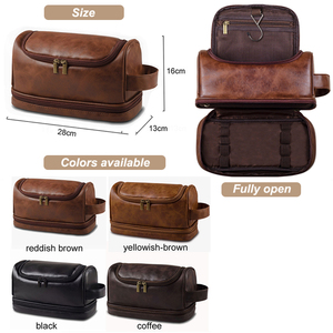 Tùy chỉnh không thấm nước chú rể Quà Tặng cổ điển <span class=keywords><strong>Mens</strong></span> Du Lịch Mỹ phẩm Túi trang điểm da túi vệ sinh cá nhân với móc <span class=keywords><strong>dopp</strong></span> <span class=keywords><strong>Kit</strong></span> cho nam giới - Product Image 3