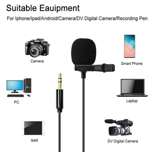 Bán Buôn 3.5Mm Lavalier Ve Áo <span class=keywords><strong>Microphone</strong></span> Đa Hướng Condenser Có Dây Clip Trên Lav Mic Cho Sân Khấu Youtube Live Streaming - Product Image 2
